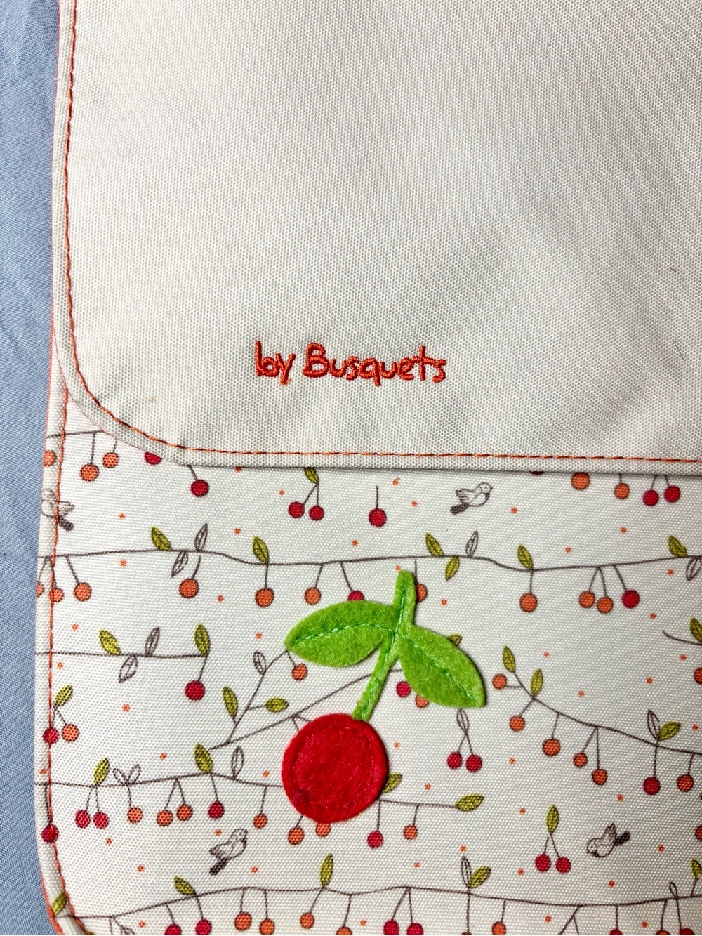 Busquets by Busquets Messenger Bag Cherry Bird Cottagecore Kawaii Y2K Orange - Picture 6 of 11